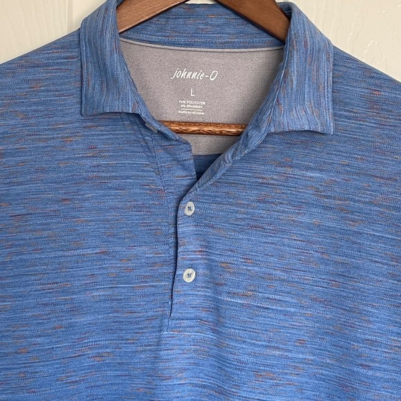 johnnie-O Other - johnnie-O Mens Large Blue Space Dye Performance Short Sleeve Polo Shirt Stretch